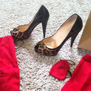 Christian Louboutin platform peep toe  heel Size 36